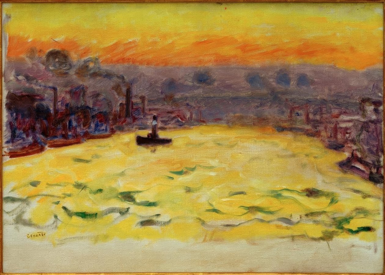 Hamnen, solnedgång av Pierre Bonnard
