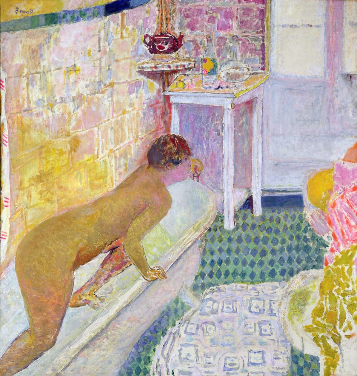 Lämnar badet, ca 1926-30 av Pierre Bonnard