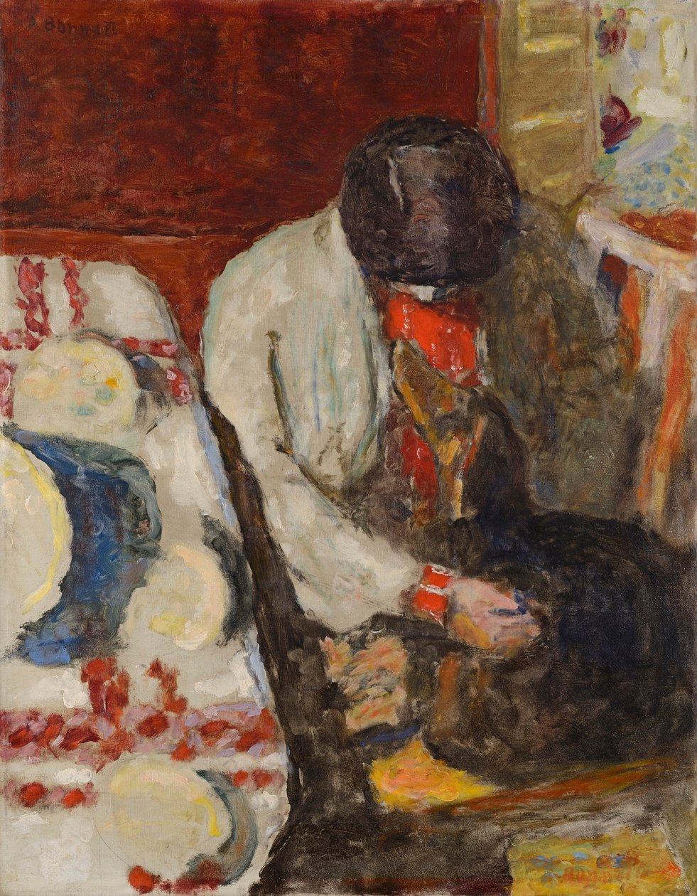Marthe med den vita duken, 1926. av Pierre Bonnard