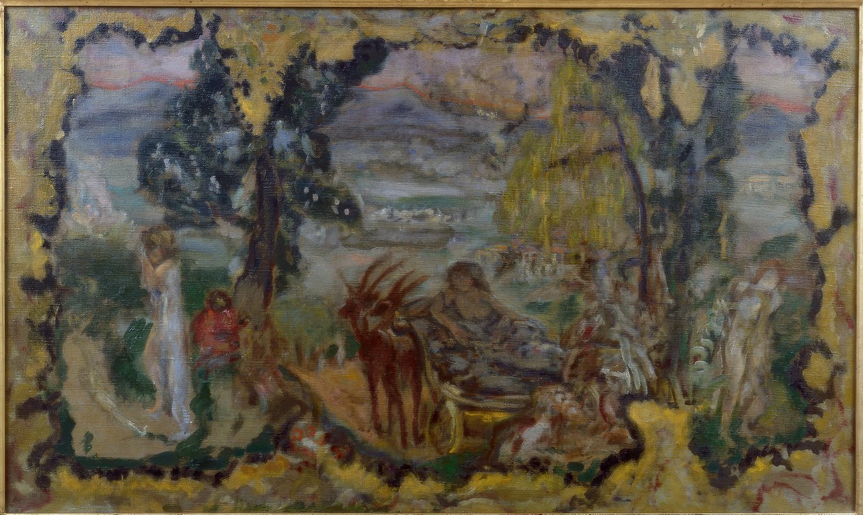 Animerat landskap av badande av Pierre Bonnard