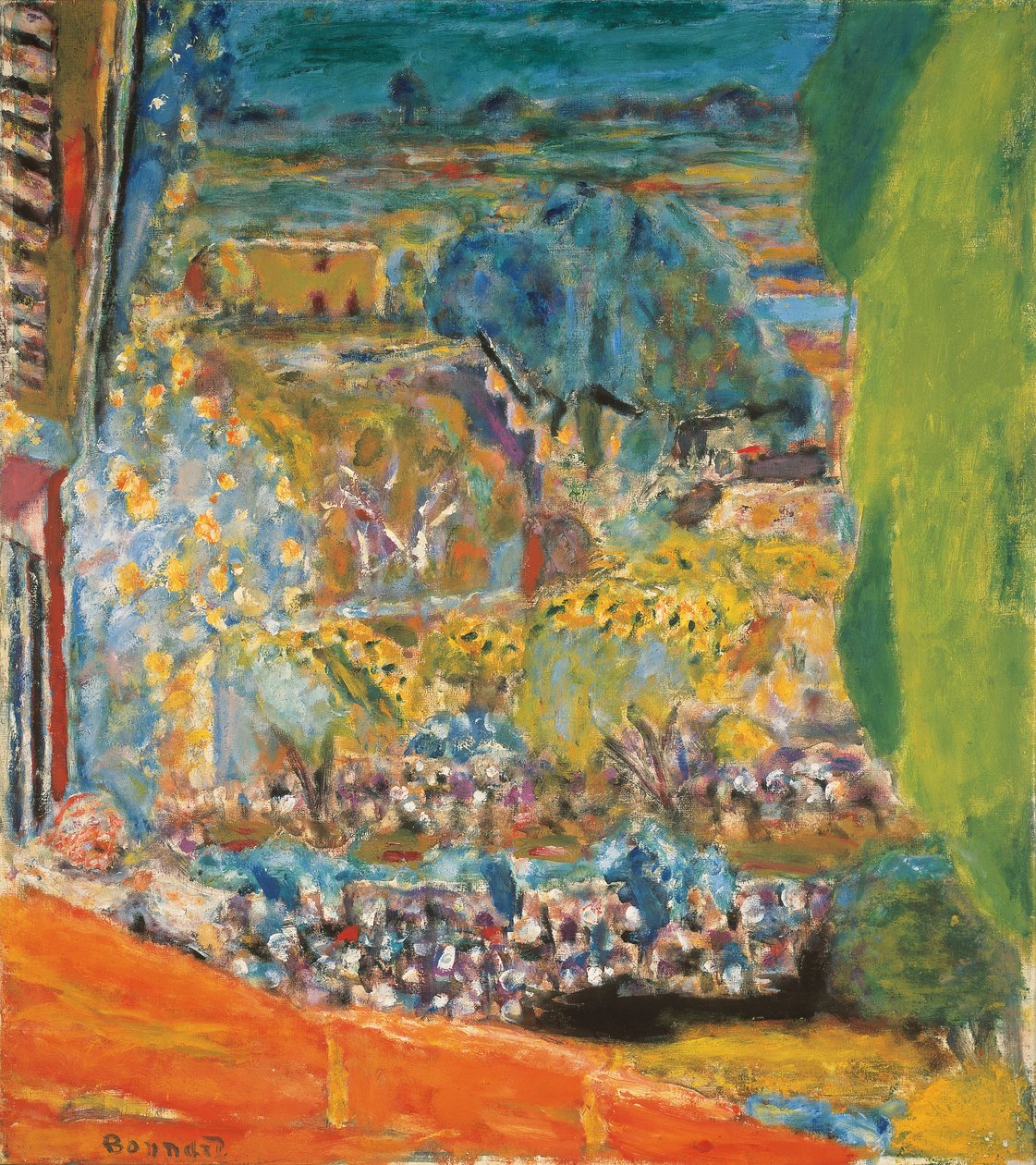 Landskap med rött tak (Le Cannet) av Pierre Bonnard