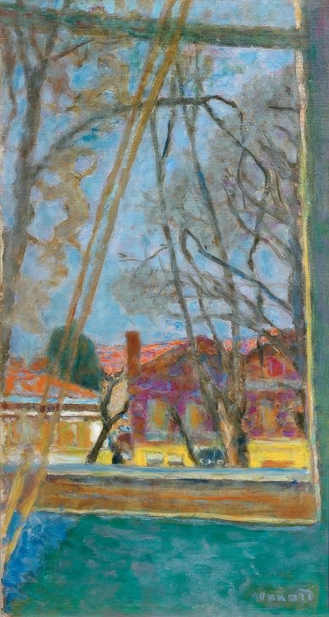 Landskap genom ett fönster av Pierre Bonnard