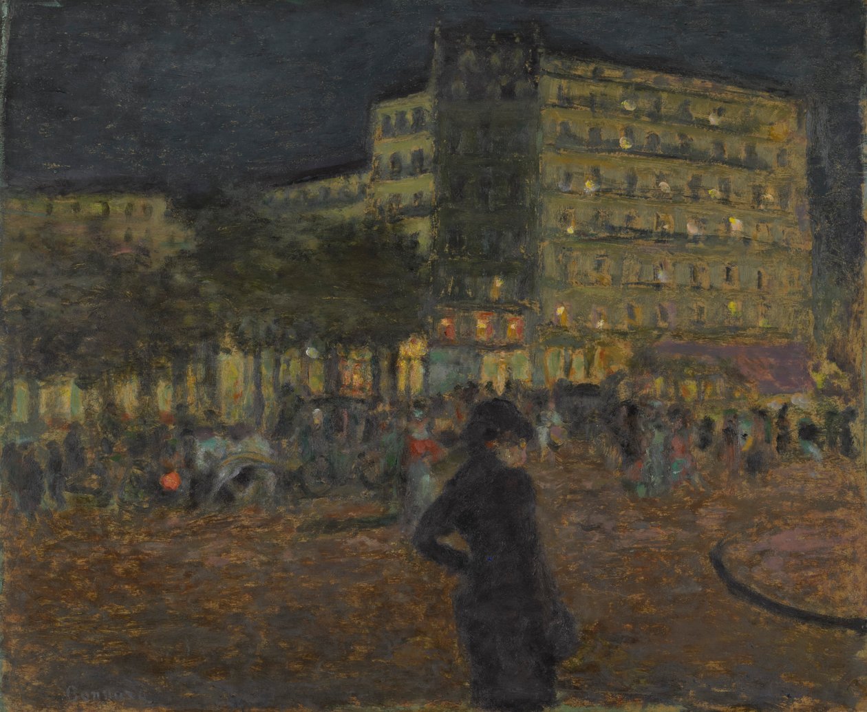 Place Pigalle på natten av Pierre Bonnard