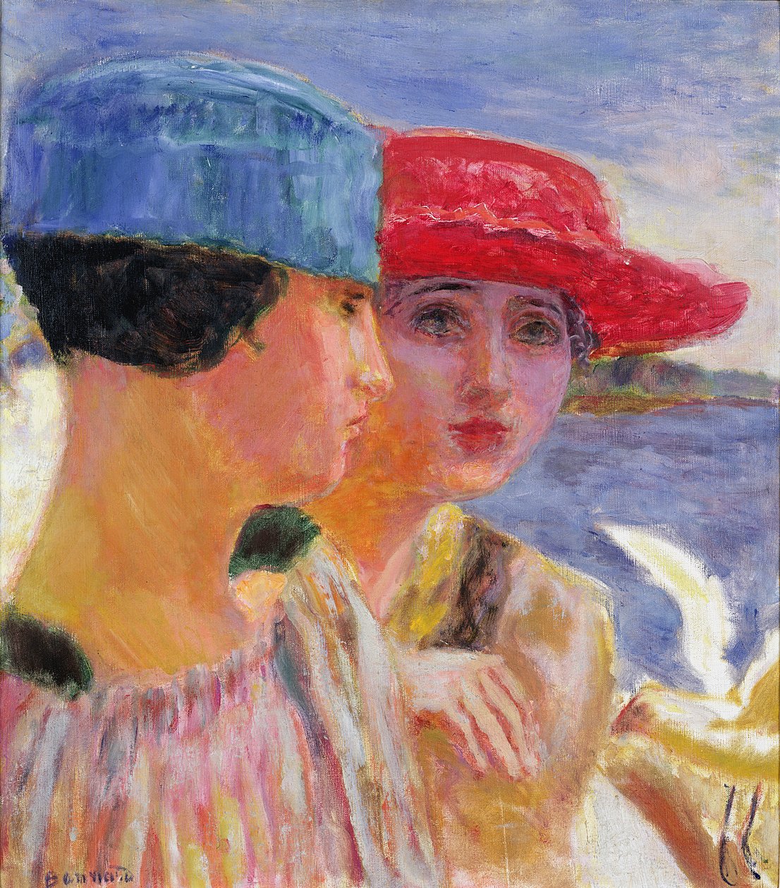 Unga kvinnor med en mås, 1917 av Pierre Bonnard
