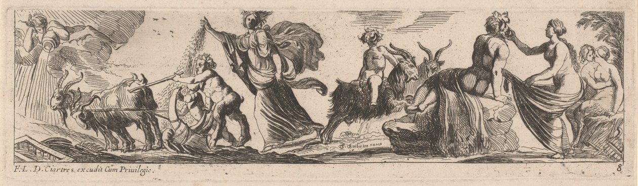 Satyr som kör ett par getter av Pierre Brebiette
