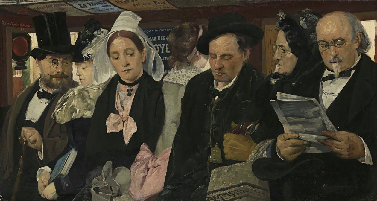 I en omnibus, 1877. av Pierre Carriere Belleuse