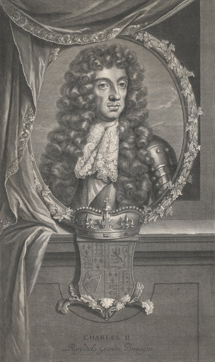 Porträtt av Karl II av Pierre Drevet