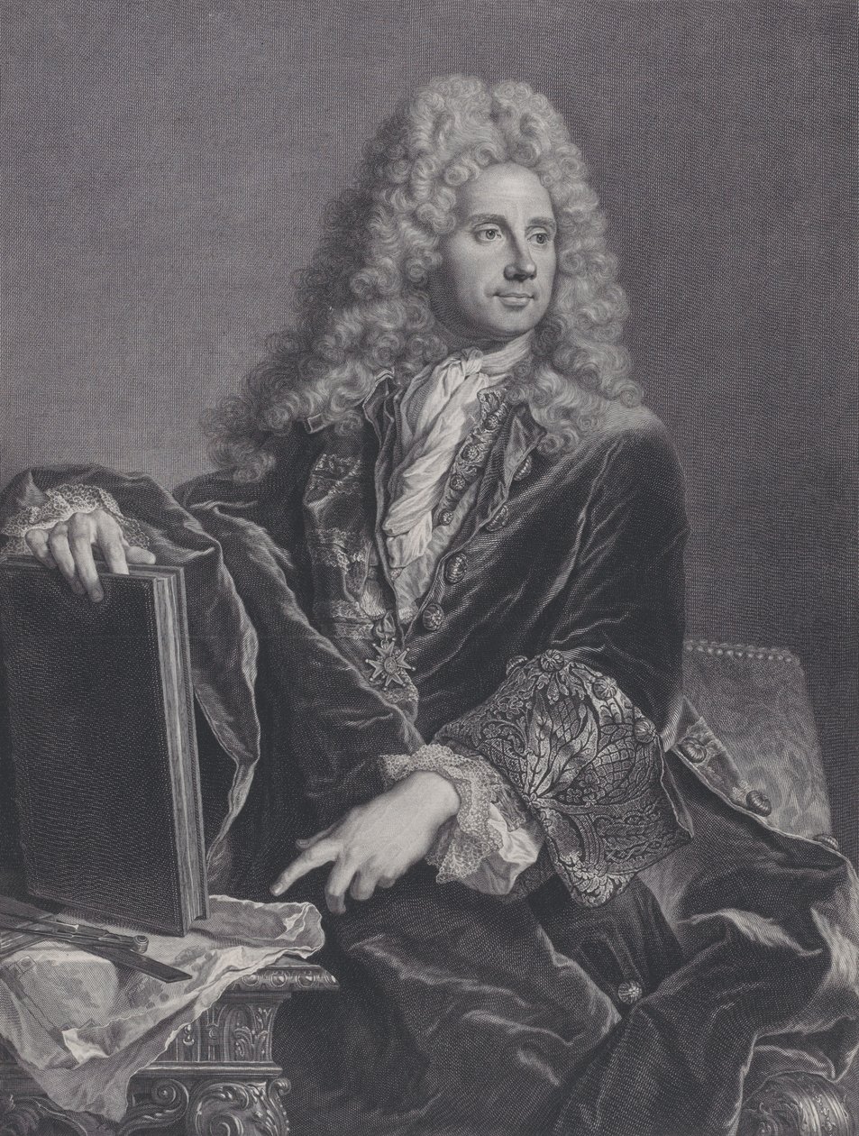 Porträtt av Robert de Cotte, 1722. av Pierre Drevet