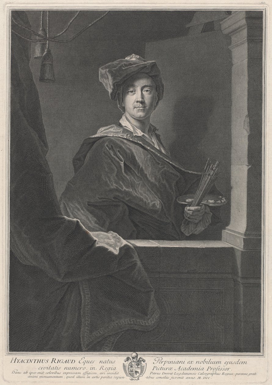 Hyacinthe Rigaud av Pierre Drevet, after Hyacinthe Rigaud