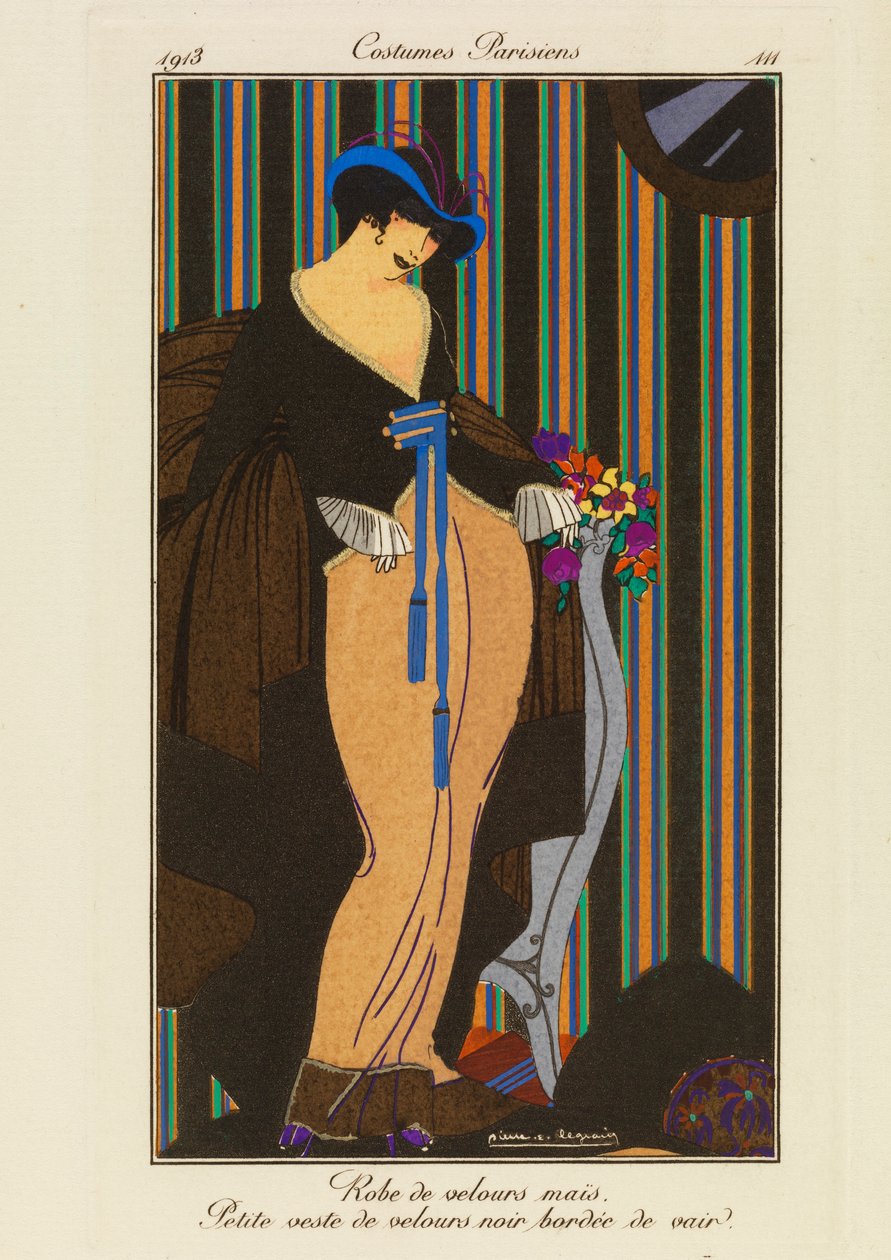 Plansch 111 från "Costumes Parisiens av Pierre E. Legrain