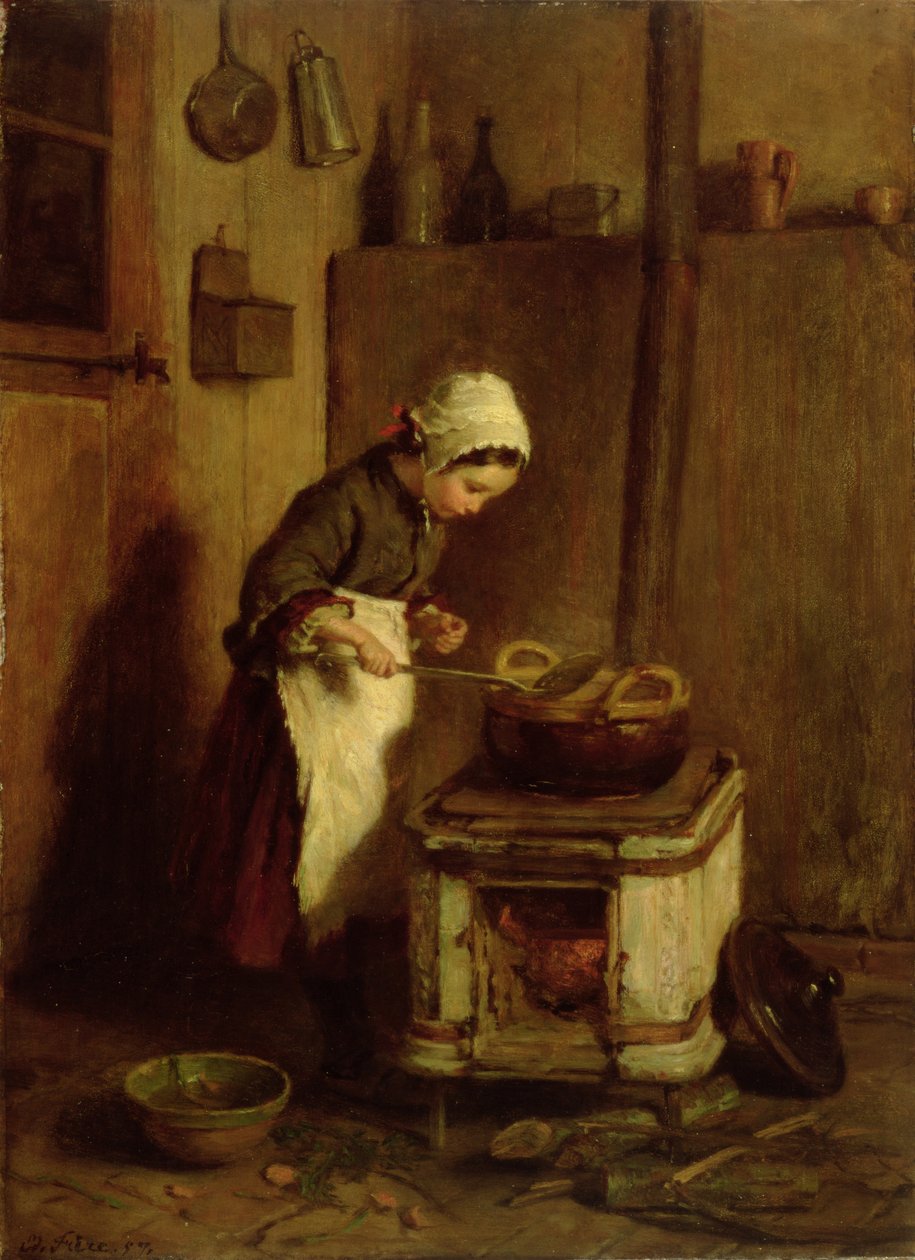 Den lilla hushållerskan, 1857 av Pierre Edouard Frere