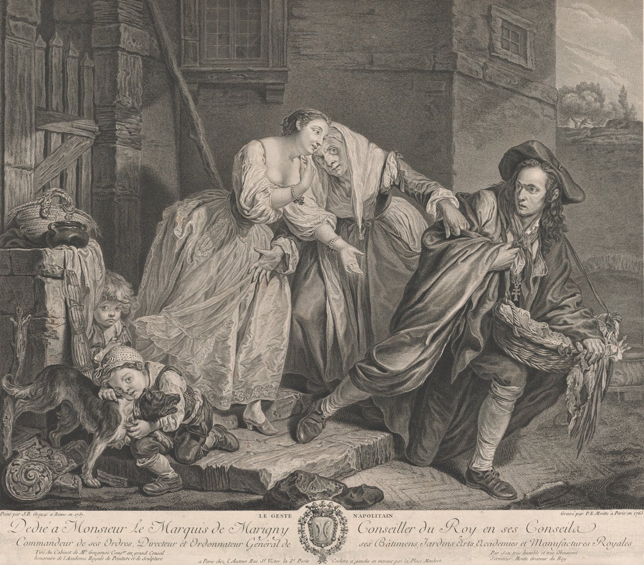 Den napolitanska gesten, 1763. av Pierre Etienne Moitte