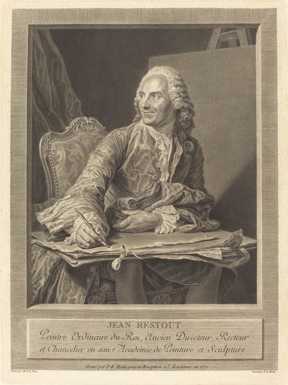 John Restout av Pierre Etienne Moitte after Maurice Quentin de La Tour