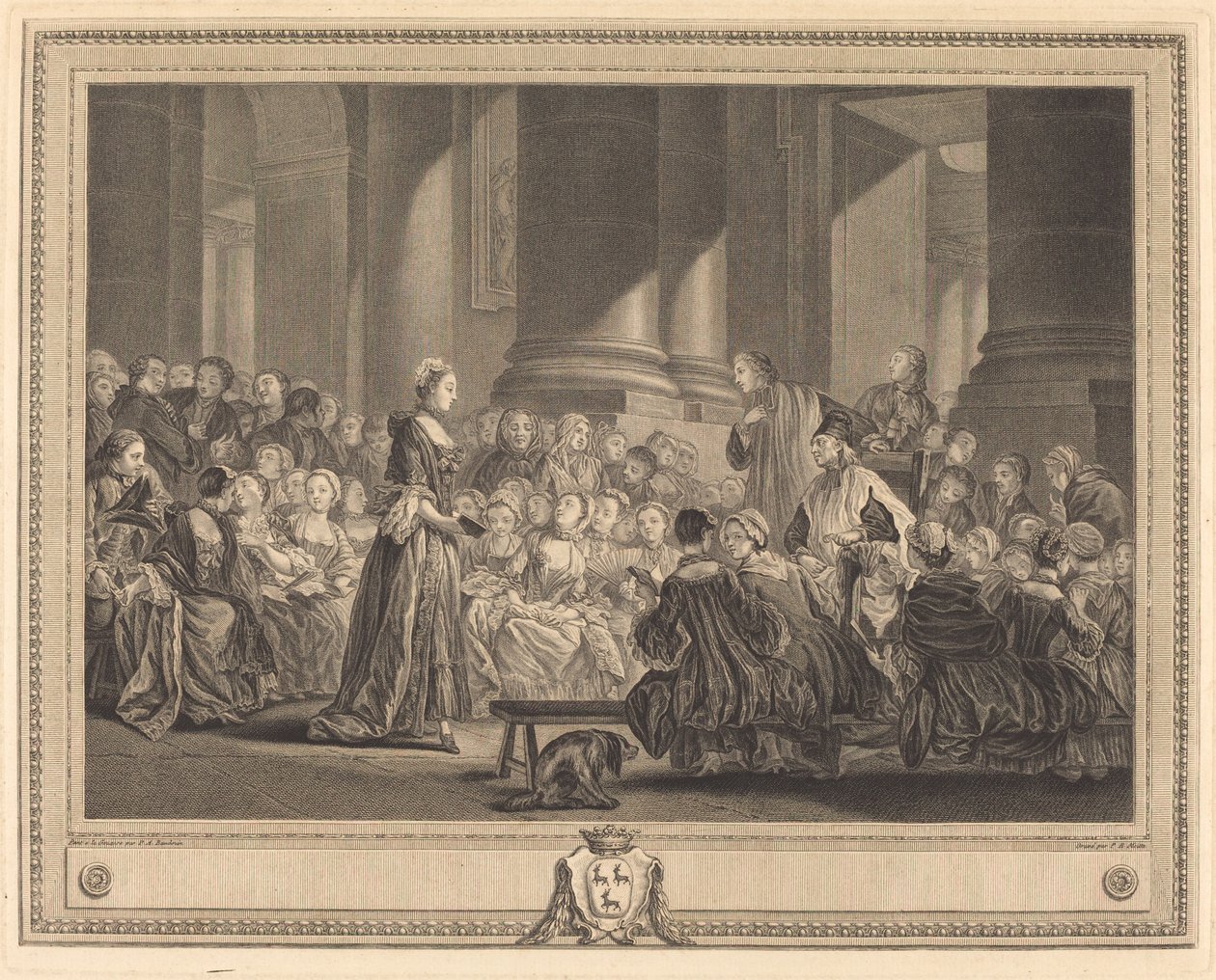 Katekeserna av Pierre Etienne Moitte after Pierre Antoine Baudouin