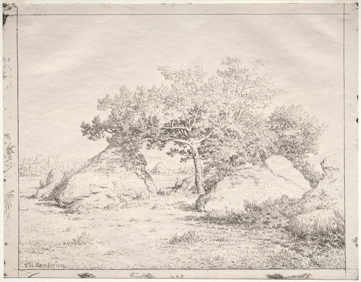 Körsbärsträd på Blau. av Pierre Etienne Theodore Rousseau
