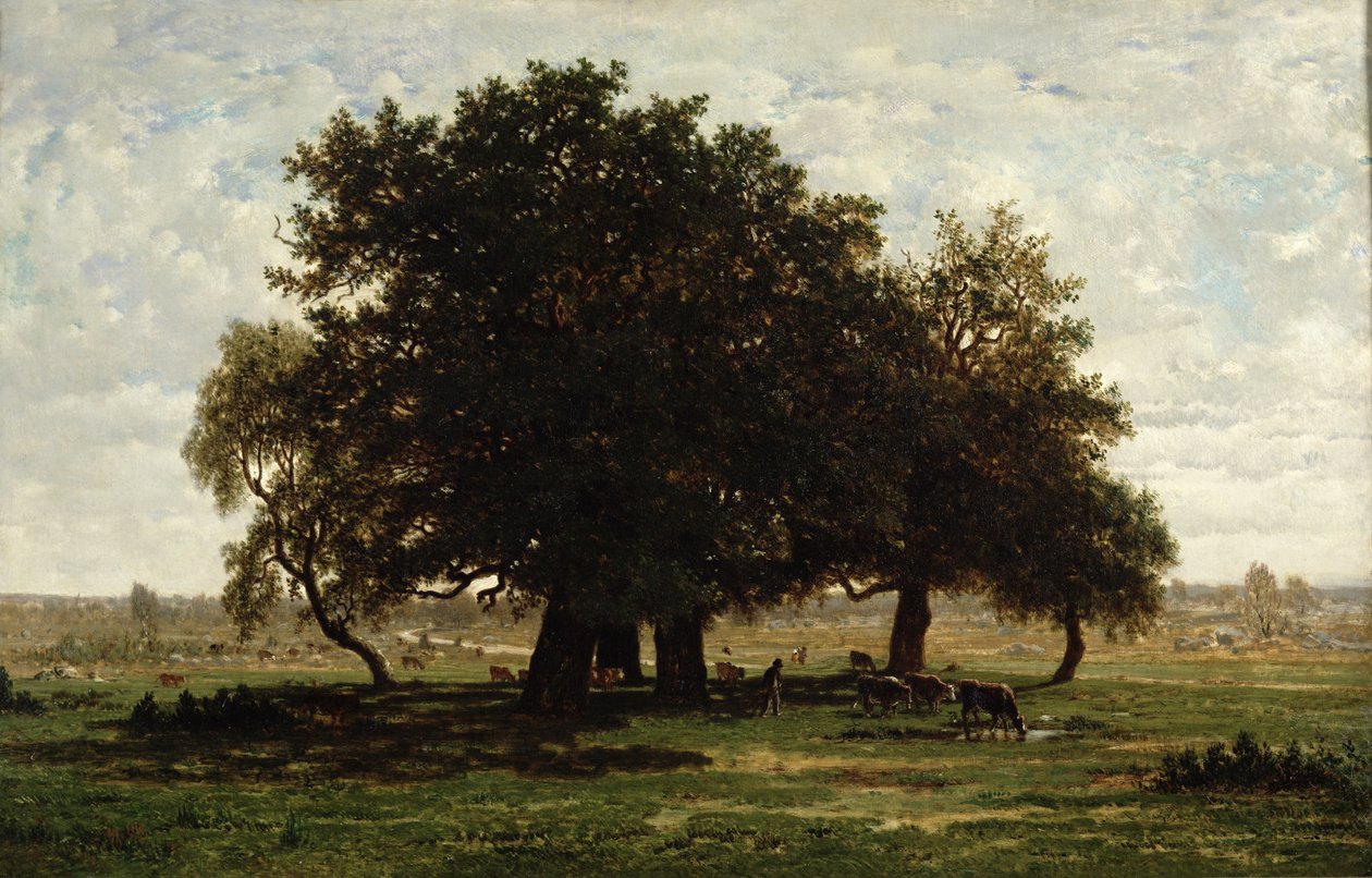 Holm Oaks, Apremont, 1850-52 av Pierre Etienne Theodore Rousseau