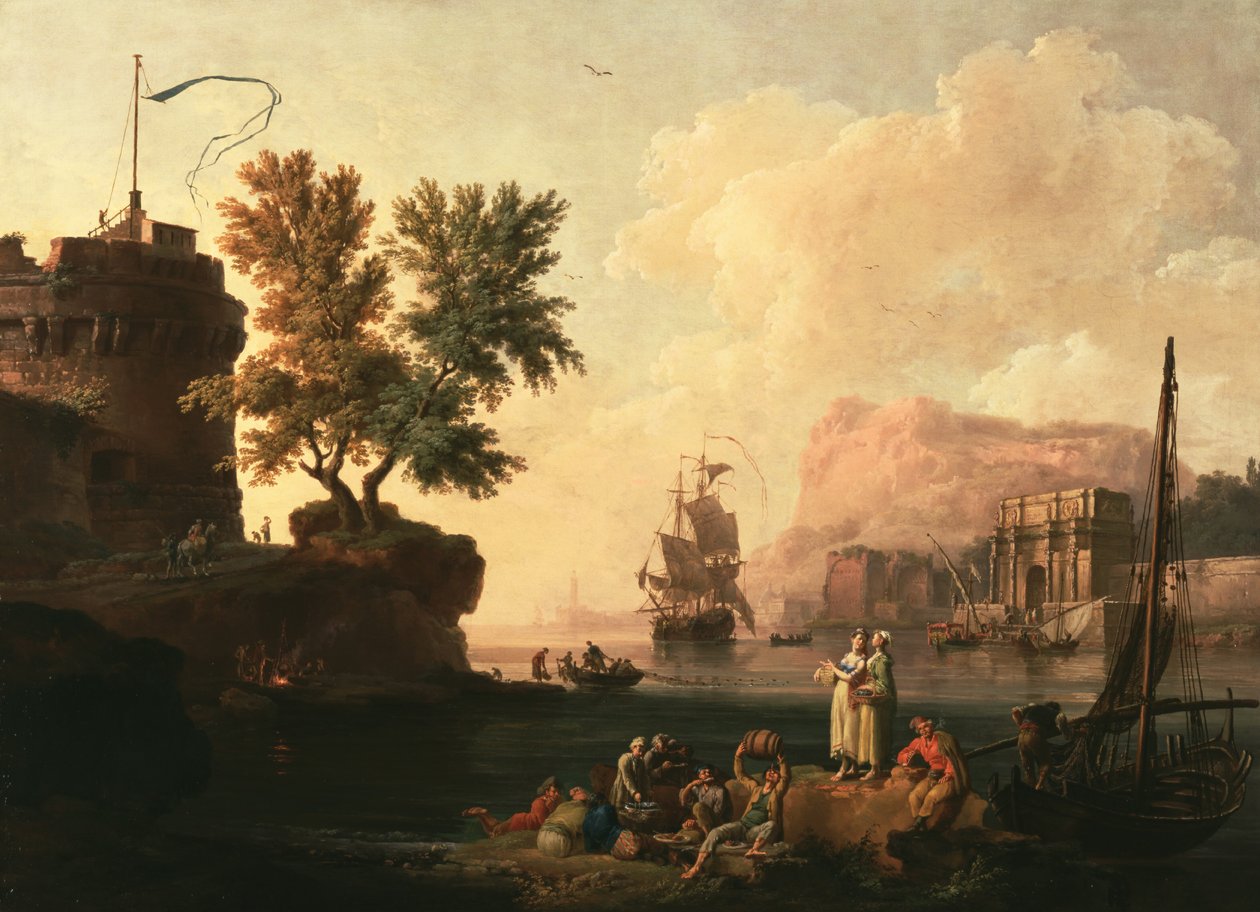 Medelhavets hamnscen av Pierre Jacques Volaire