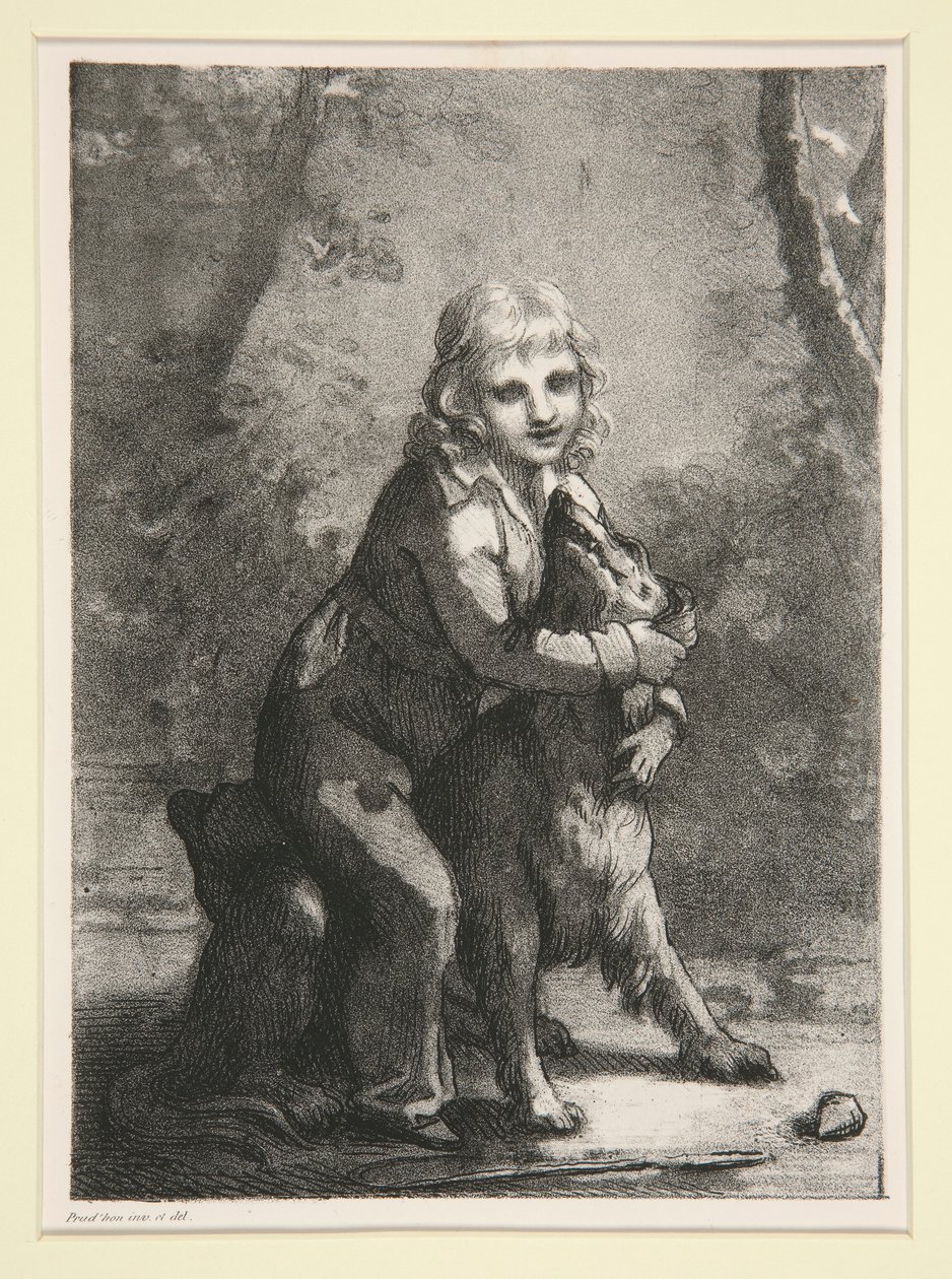 Untitled (Pojke med hund) av Pierre Paul Prud