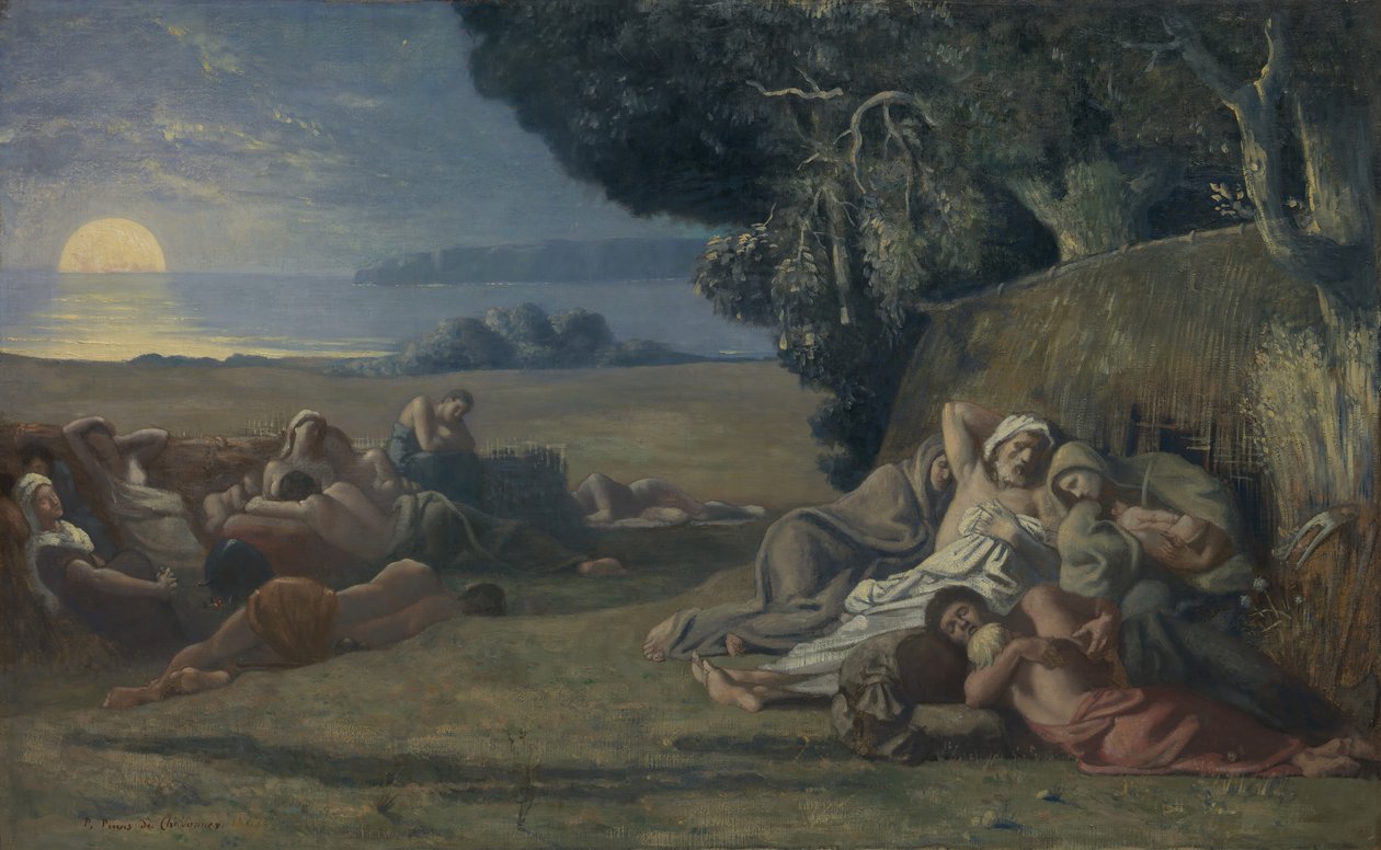 Sov, ca. 1867-70. av Pierre Puvis de Chavannes