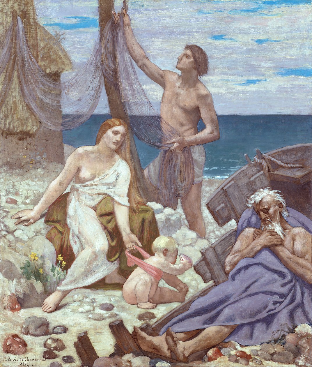Fiskarens familj, 1887. av Pierre Puvis de Chavannes