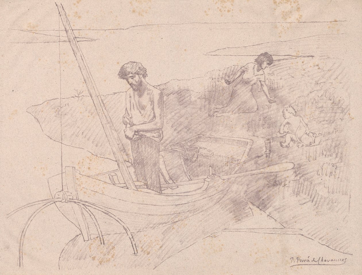 Den stackars fiskaren. av Pierre Puvis de Chavannes