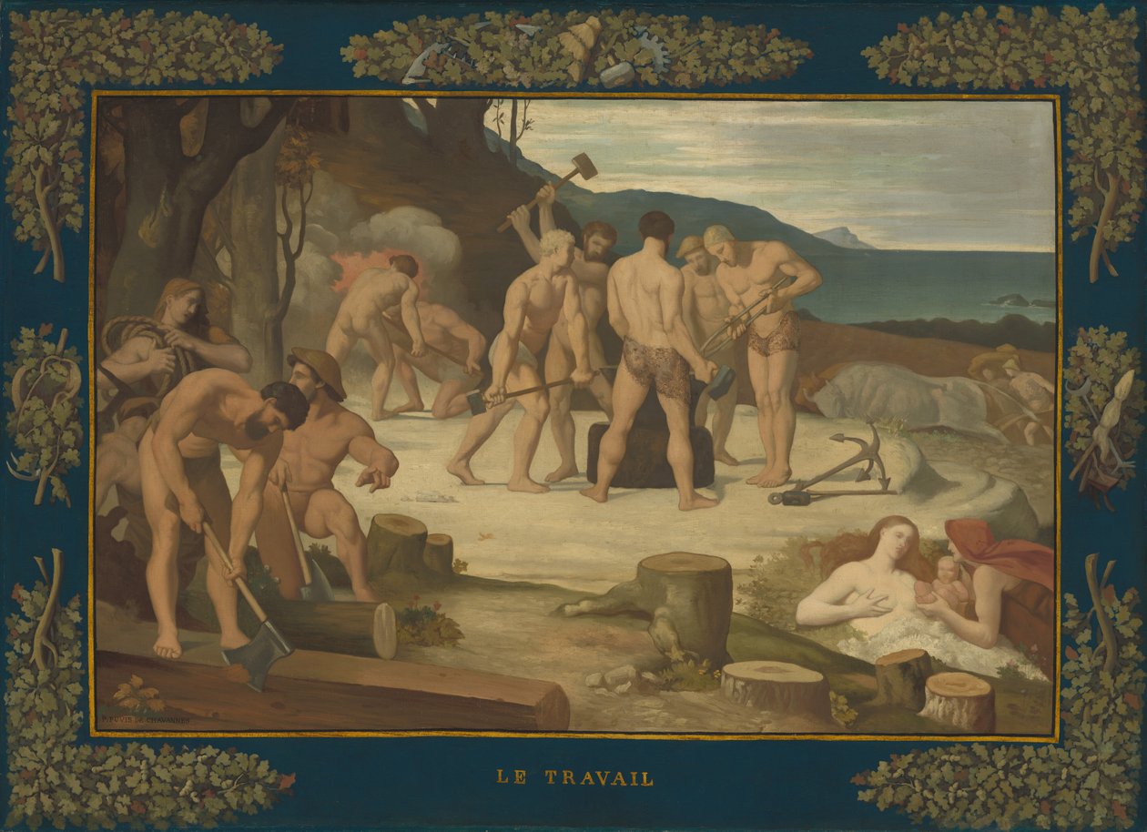 Arbete, c. 1863. av Pierre Puvis de Chavannes