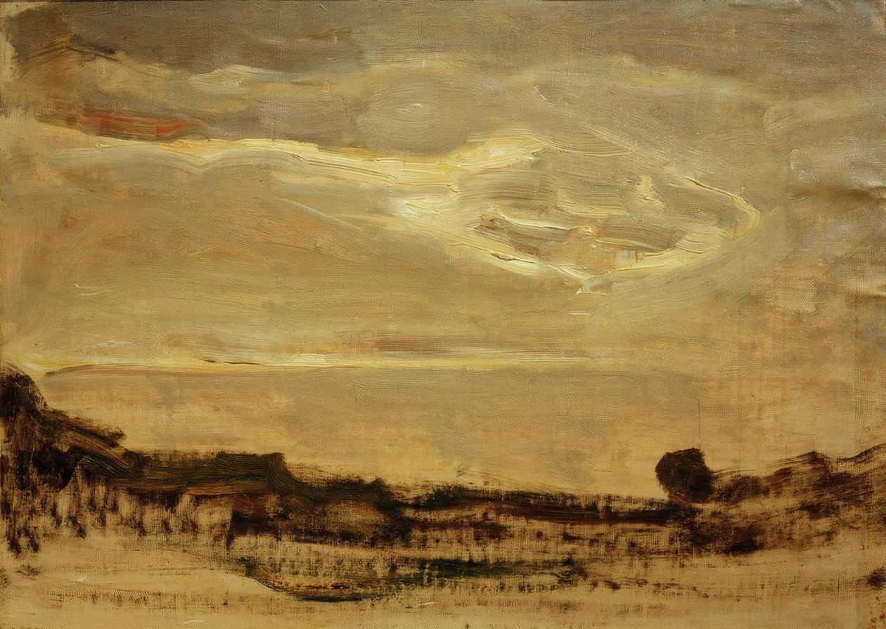 Kvällshimmel med ett lysande moln av Piet Mondrian