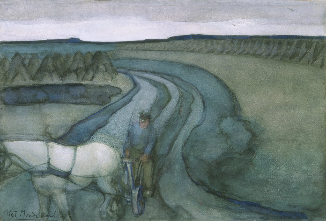At Work: in the Fields, c.1899 (wc med gouache på papper) av Piet Mondrian