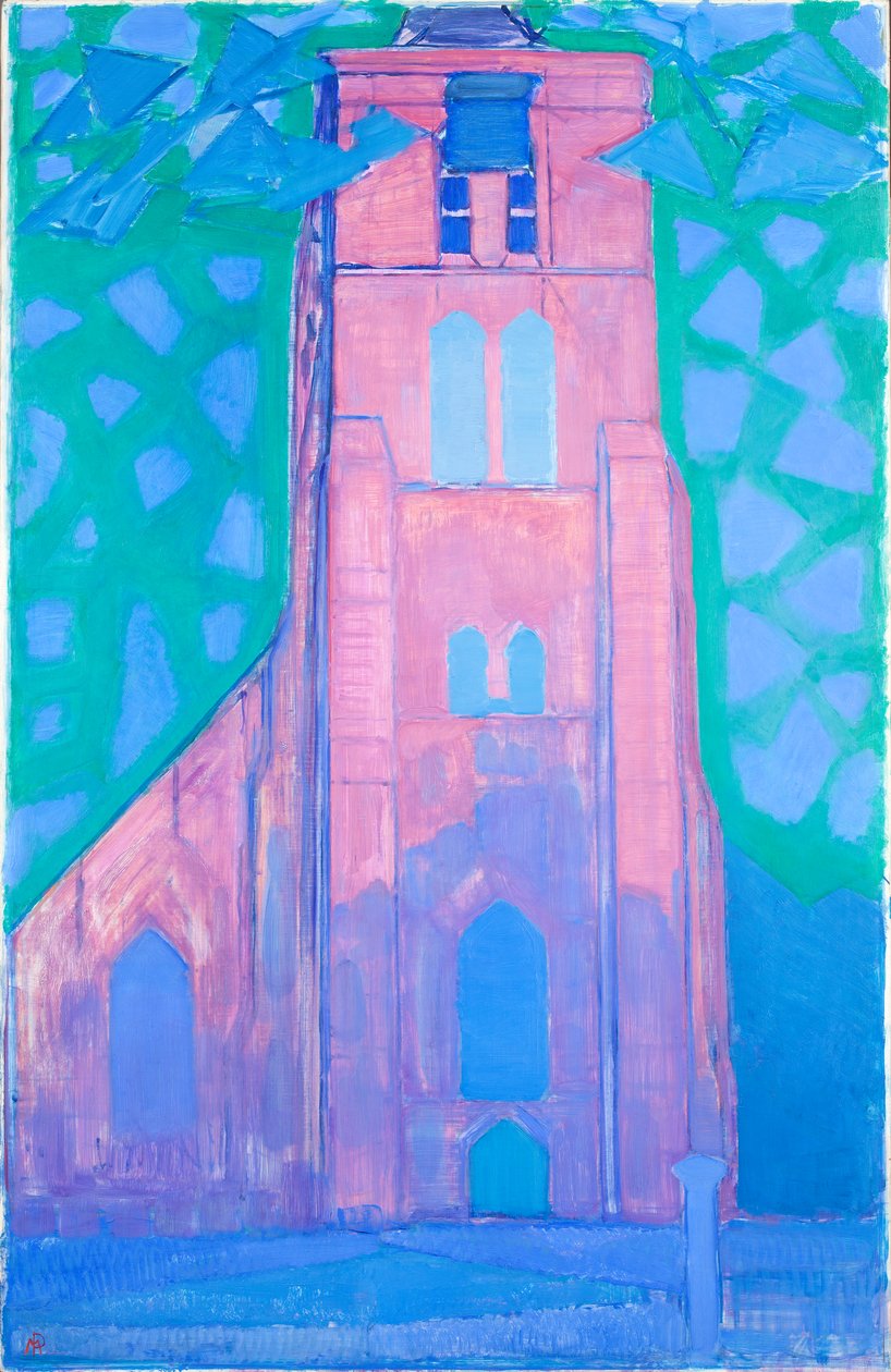 Kyrktornet i Domburg, 1911 av Piet Mondrian