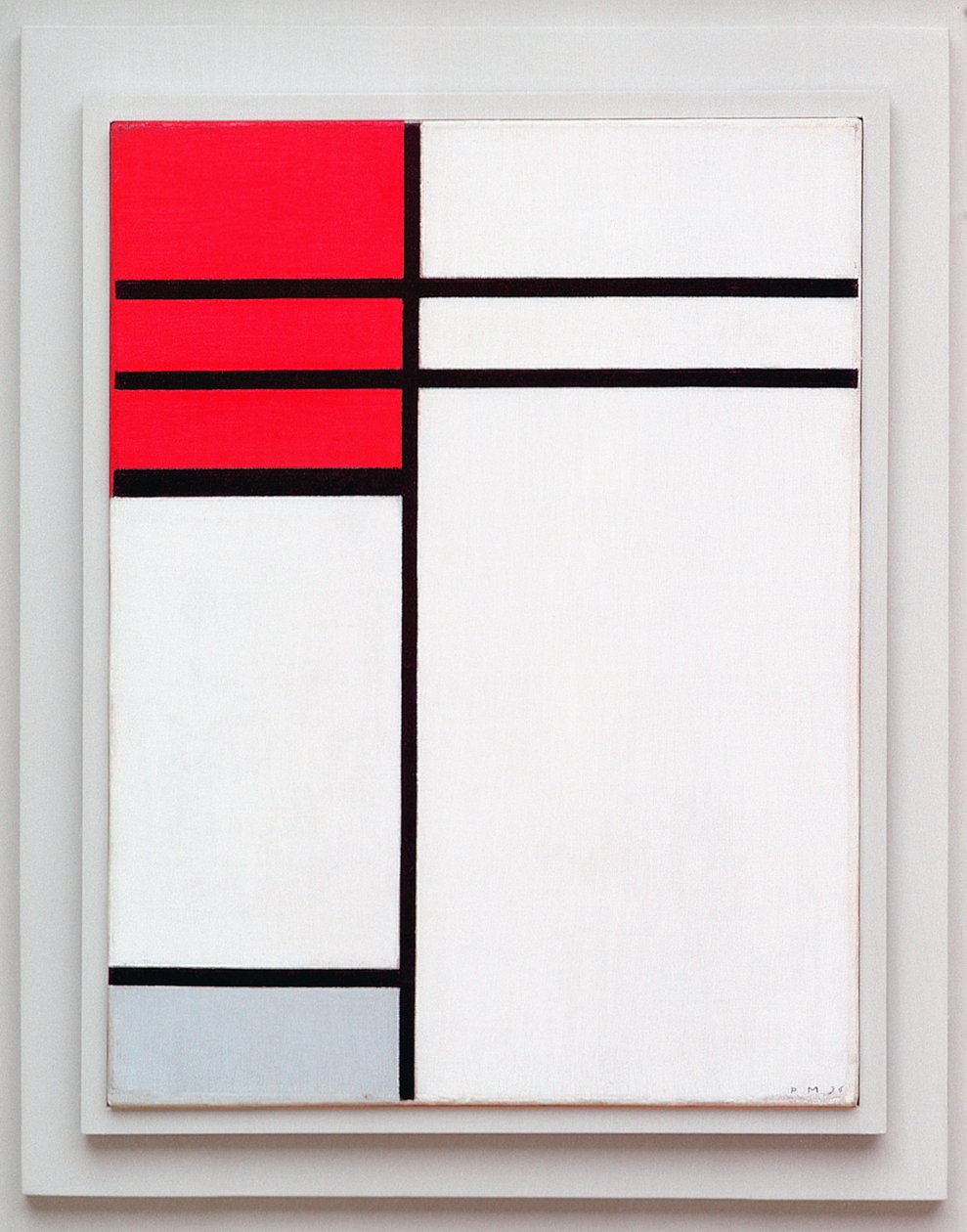 Komposition (A) i rött och vitt, 1936 av Piet Mondrian
