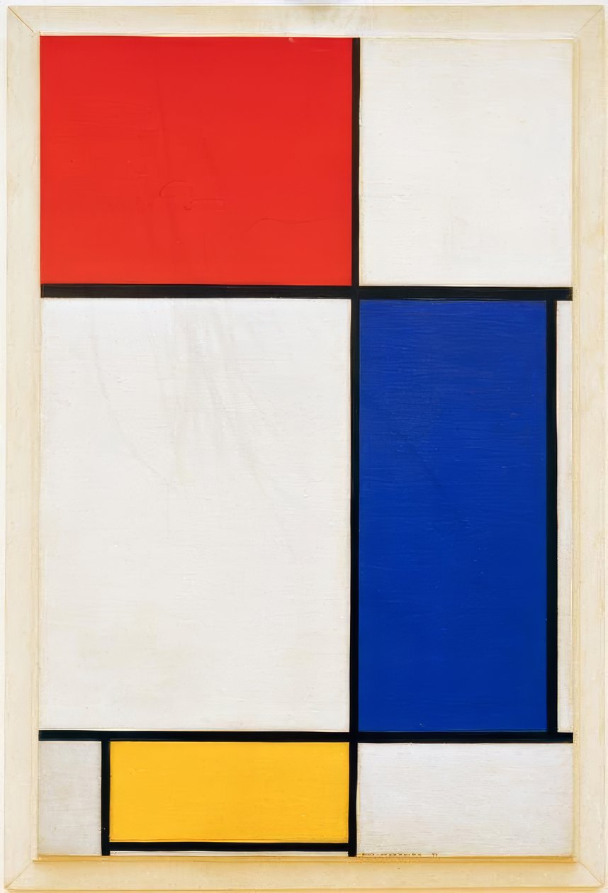 Komposition med rött, gult och blått av Piet Mondrian