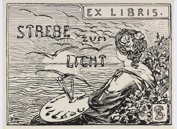 Ex Libris for Emmy E. Seelig av Piet Mondrian