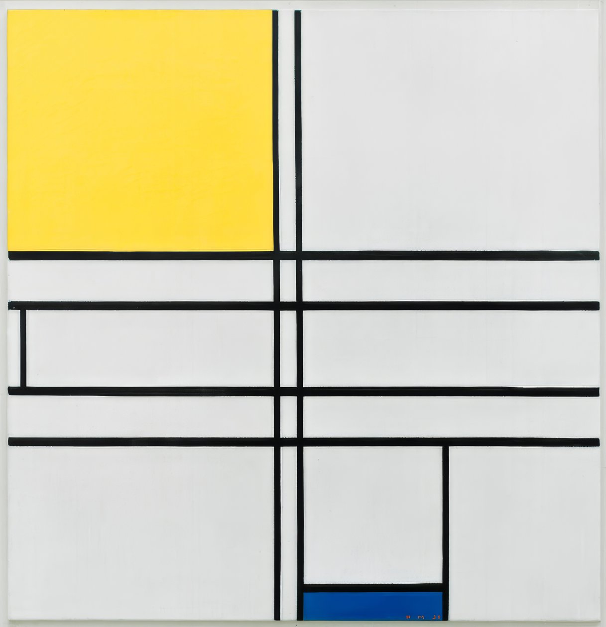Komposition C; Komposition i blått och gult av Piet Mondrian