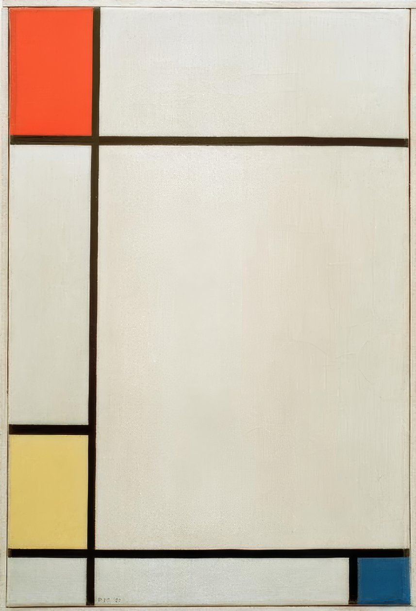 Komposition nr III; Komposition med rött, gult och blått av Piet Mondrian