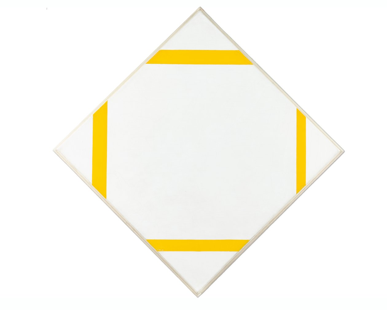 Pastillkomposition med fyra gula linjer, 1933 av Piet Mondrian