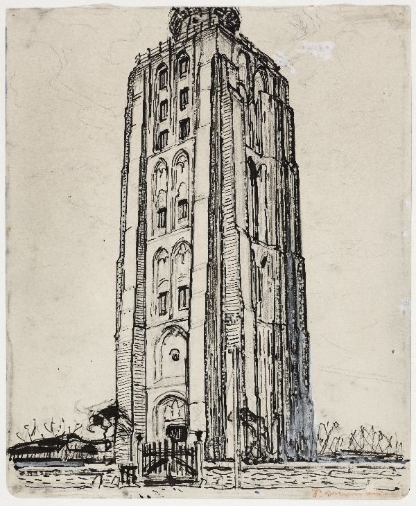 Vuurtoren bij Westkapelle av Piet Mondrian