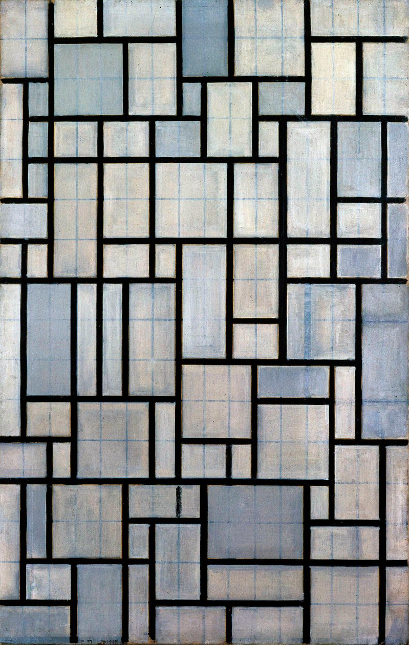 Komposition med Grid 2, 1915 av Piet Mondrian