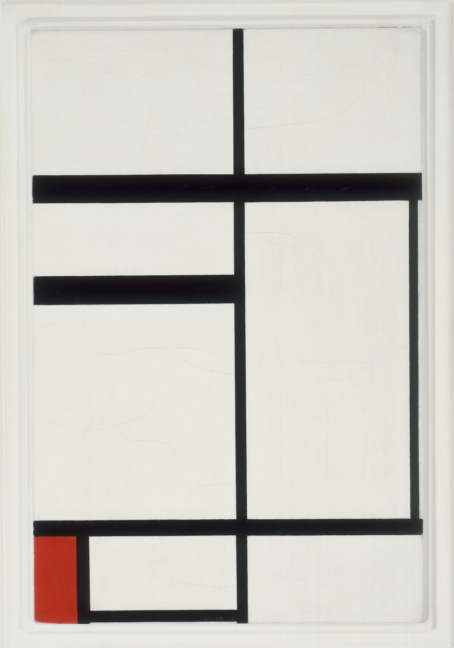 Komposition med rött, svart och vitt av Piet Mondrian