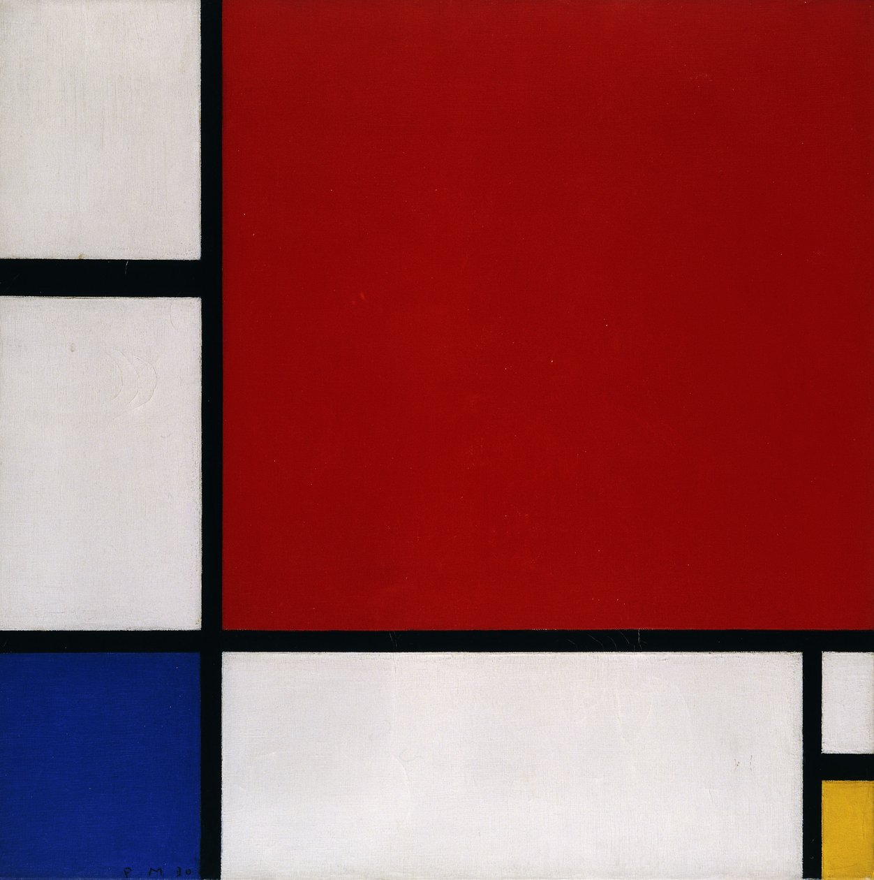 Komposition med rött, blått och gult av Piet Mondrian
