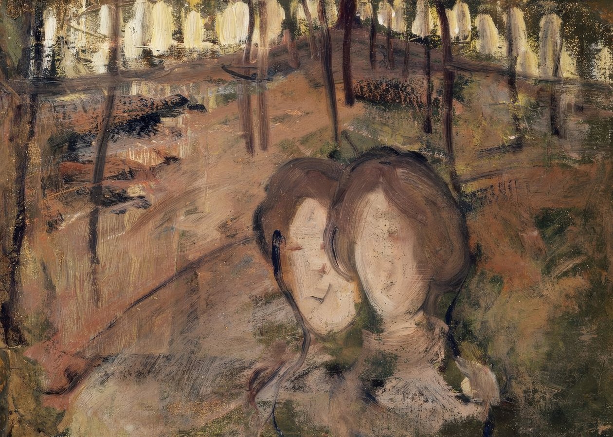Kvinnor i en skog av Piet Mondrian
