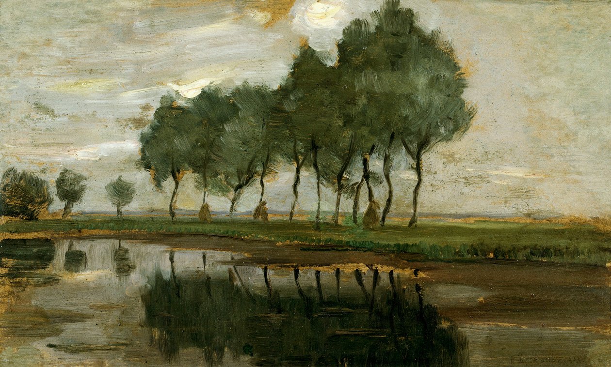 Landskap av träd nära Gein av Piet Mondrian