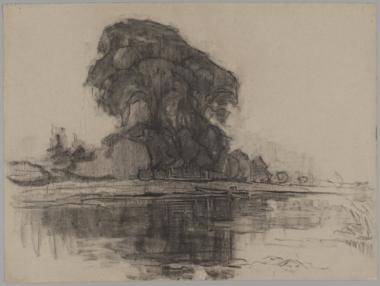 Landzicht Farm: Kompositionsstudie av Piet Mondrian