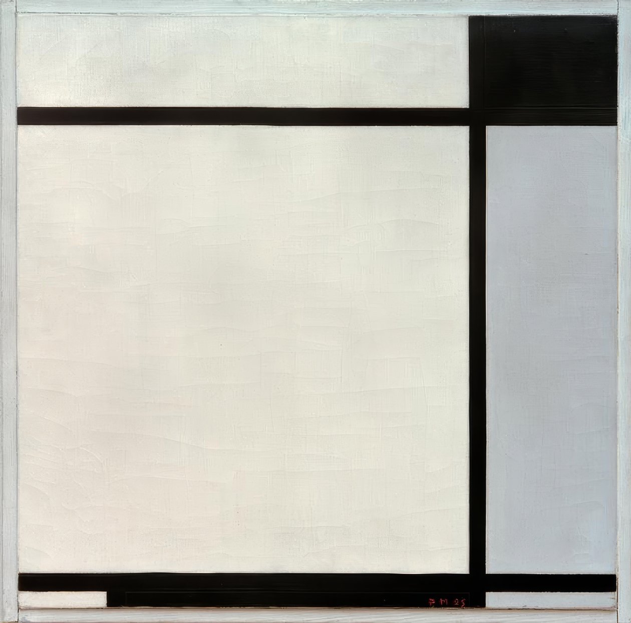 Tablå No.II, med svart och grått av Piet Mondrian