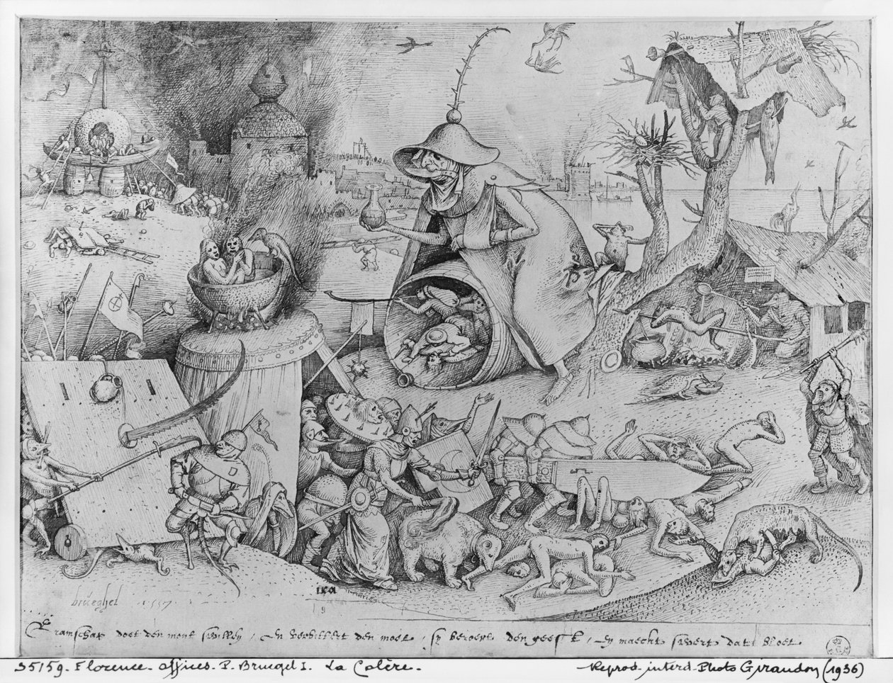 Anger, 1557 (faksimil) av Pieter Bruegel the Elder