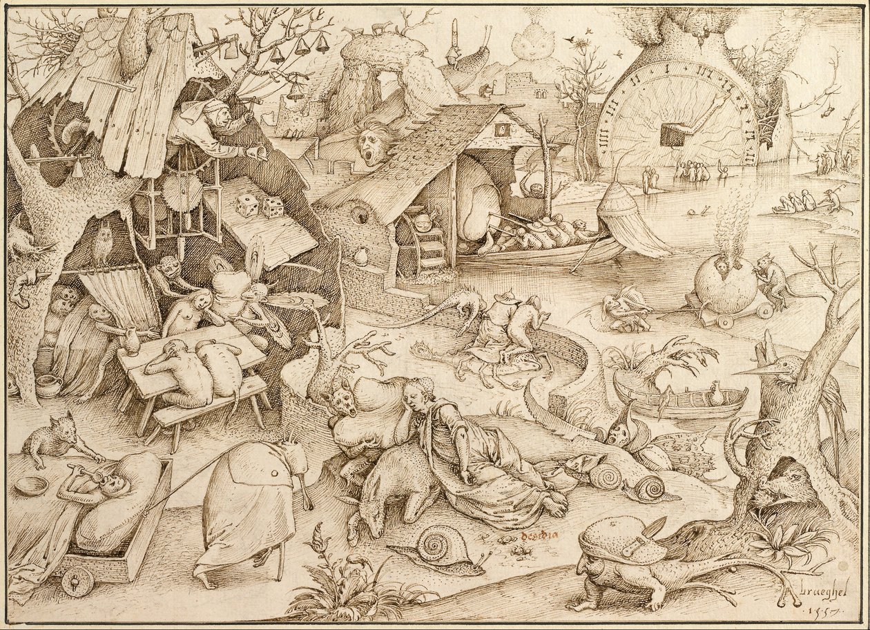 Desidia (Sloth), 1557 av Pieter Bruegel the Elder