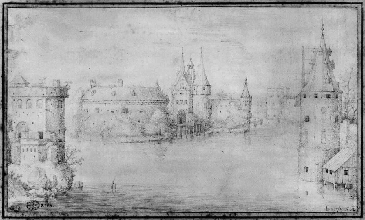 Liten befäst ö, Amsterdam, 1562 av Pieter Bruegel the Elder