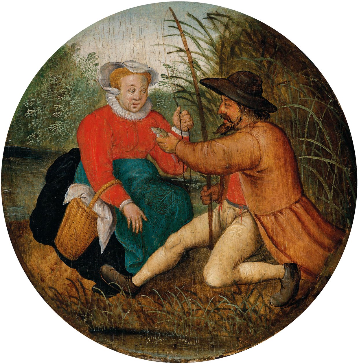 A Couple Fishing av Pieter Brueghel the Younger