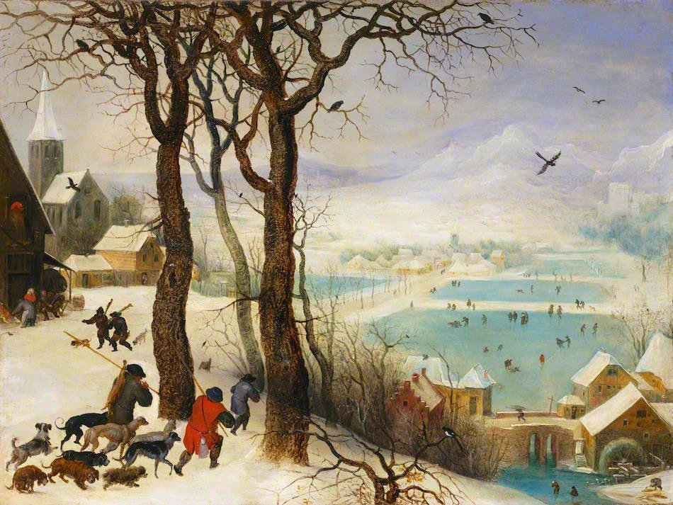 Jäger im Schnee av Pieter Brueghel the Younger