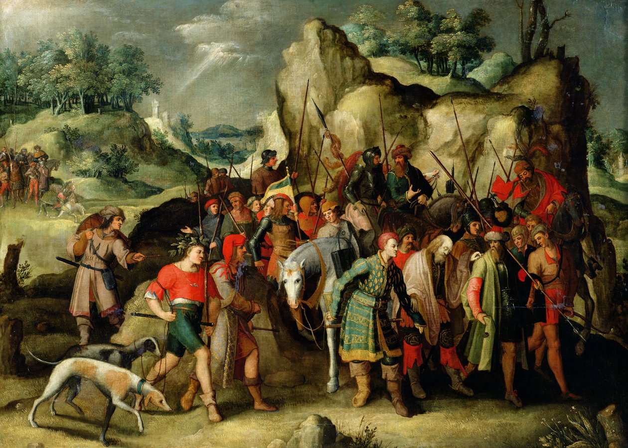Paulus leds till Damaskus efter sin omvändelse av Pieter Brueghel the Younger
