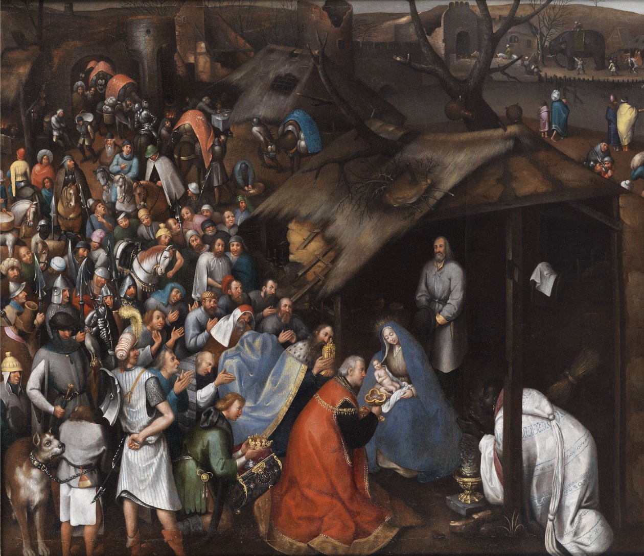 Werkstatt Anbetung des Kindes av Pieter Brueghel the Younger